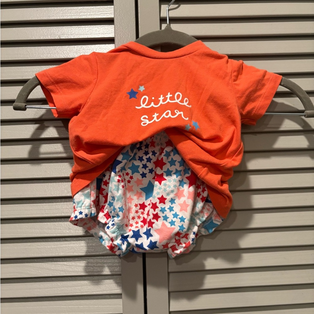 Cat & Jack Orange and Multicolor Diaper Cover Set